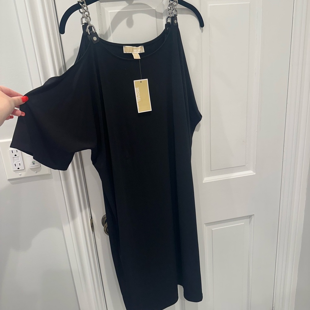 Michael Kors Black Dress with Chain Detail